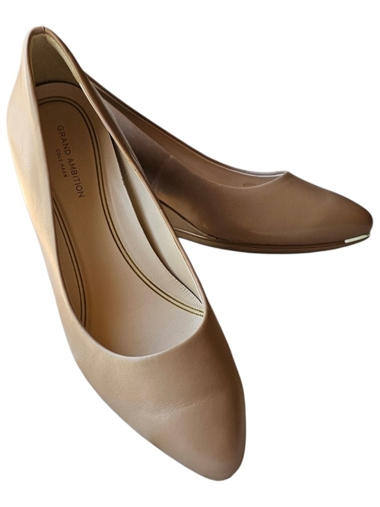 Cole Haan Shoes - Cole Haan Grand Ambition Nude Leather Wedge Pumps Size 6.5B Comfort Shoes